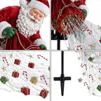 Santa LED Christmas Garden Lights, Flowing Light Effect Illuminated Decor, Waterproof Outdoor Ornament For Yard, Lawn, Pathway