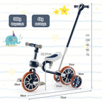 DORTALA 4 in 1 Kids Tricycle Toddler Balance Bike Adjustable