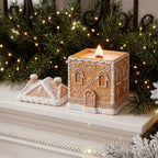 Cozy Gingerbread House Candle Jar with Lid Concrete Silicone Mold Collection Christmas Home Decoration