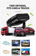 12V 120W /24V 200W Portable Car Heater Cooler Fan Fast Defrost Defogger Rotatable Holder for Truck SUV Windscreen