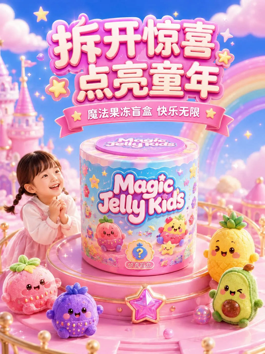Magic Shake Jar Water‑Activated Surprise Blind Box Cute Squishy Squeeze Fidget Toy Magical Decompression Toy Birthday Gift