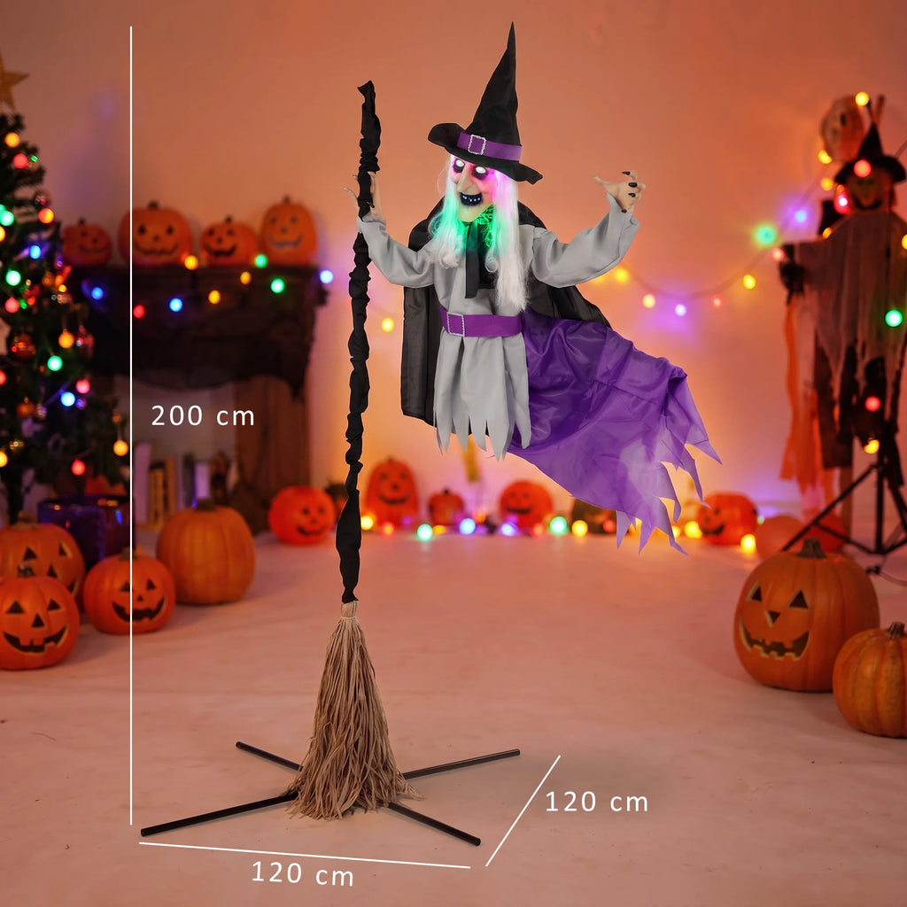 HOMCOM Life-Size Animated Halloween Witch – 200cm