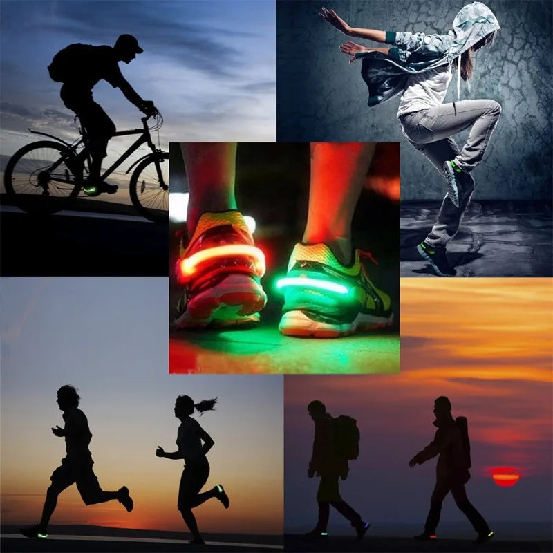 LED Luminous Shoe Clip Light Outdoor Running Cycling Bicycle RGB Novelty Lighting Safety Night Warn Lamp Glowing Zapato Ciclismo