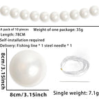Wedding Backdrop Wall Decor - Faux Large Pearl - DIY Beaded Garland White Ball Pendant & Figurine