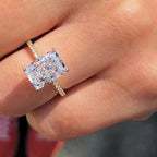 1-3CT Moissanite D Color VVS Diamond Women's Oval Radiant Ring S925 Silver Ring Plated White Gold Jewelry Rings for Women