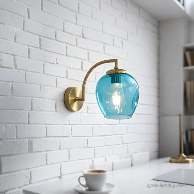 Colourful Glass Pea-Pod Wall Lamp — E27