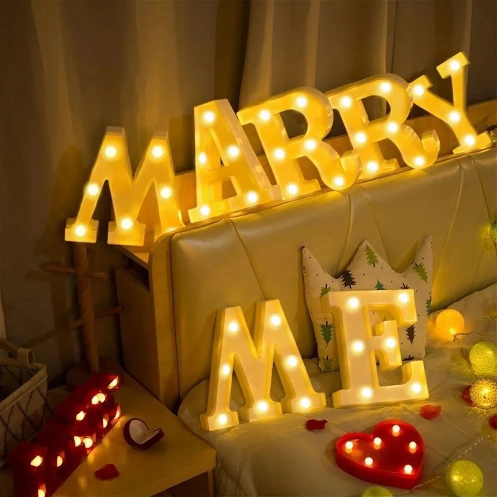 Number Letter Lamp Luminous Alphabet LED Lights Decororation Night Lights