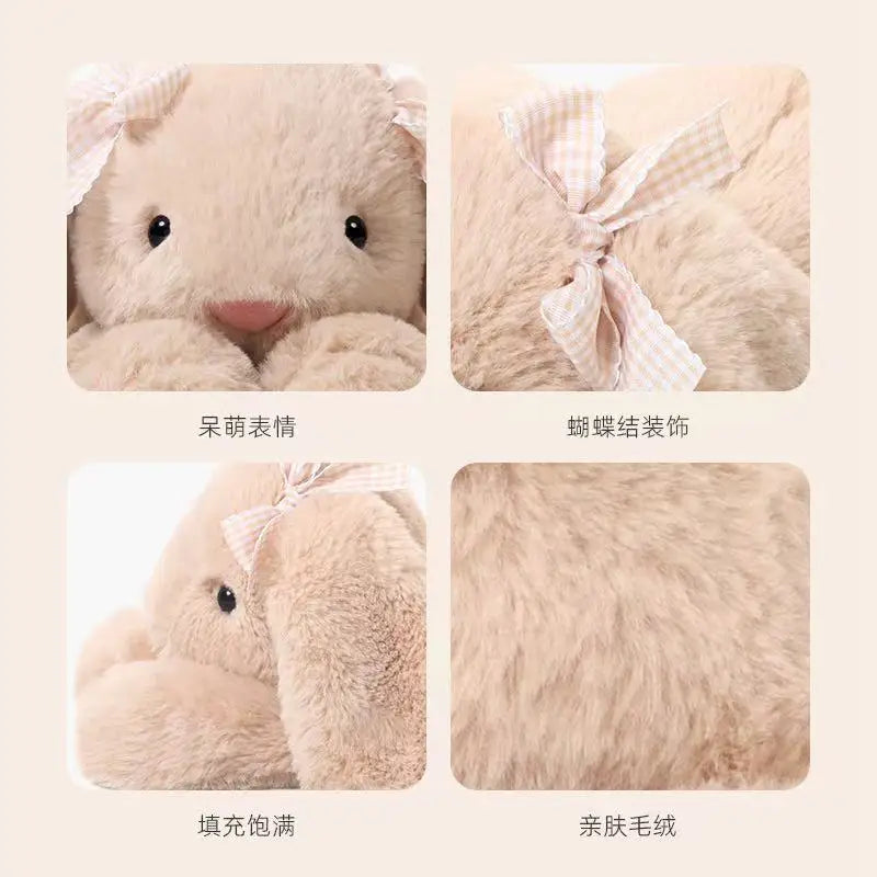 35cm New Simulated Shy Rabbit Doll Stuffed Plush Toy Cartoon Anime Cute Pillow Children's Birthday Gift Fun Doll