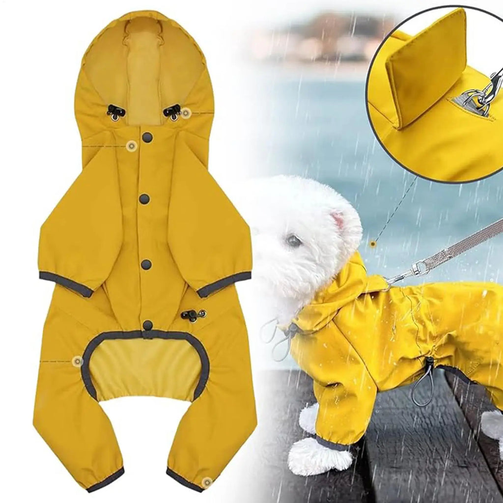 Waterproof Dog Raincoat Adjustable Lightweight Pet Rain Jacket for Small Medium Large Dogs Winter Outdoor Walking Activities