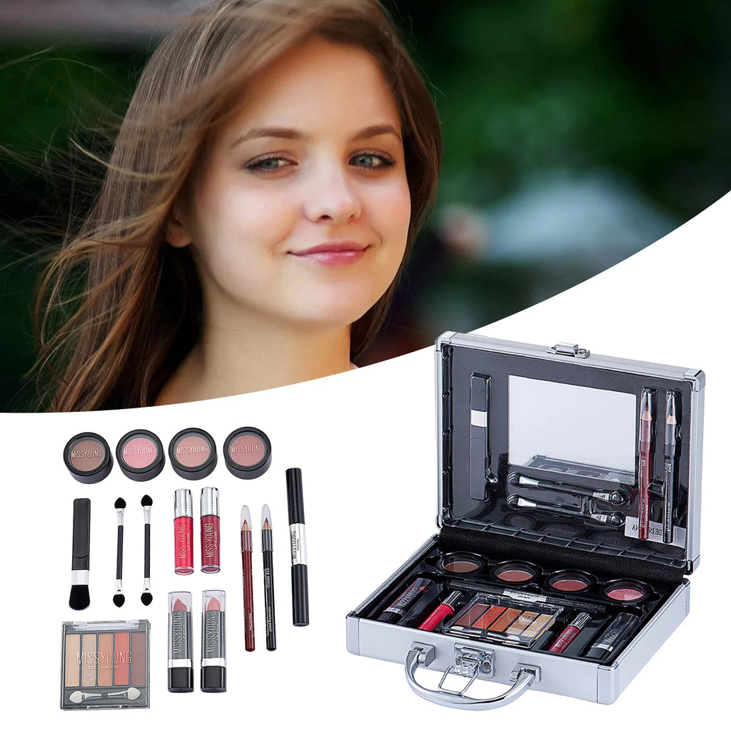 Makeup Starter Kit Professional Make Up Sets With Transparent Case Holiday Beauty Gift Set Starter Cosmetics Full Kits For Women