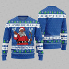 Santa & Skull Print Christmas Jumper