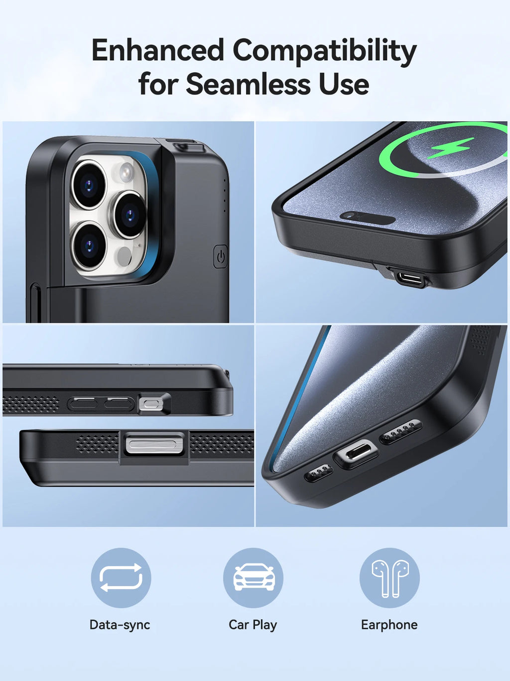 NEWDERY Battery Case for iPhone 16 Pro Max 16Pro 16 Plus 1 Bank Rechargeable battery
