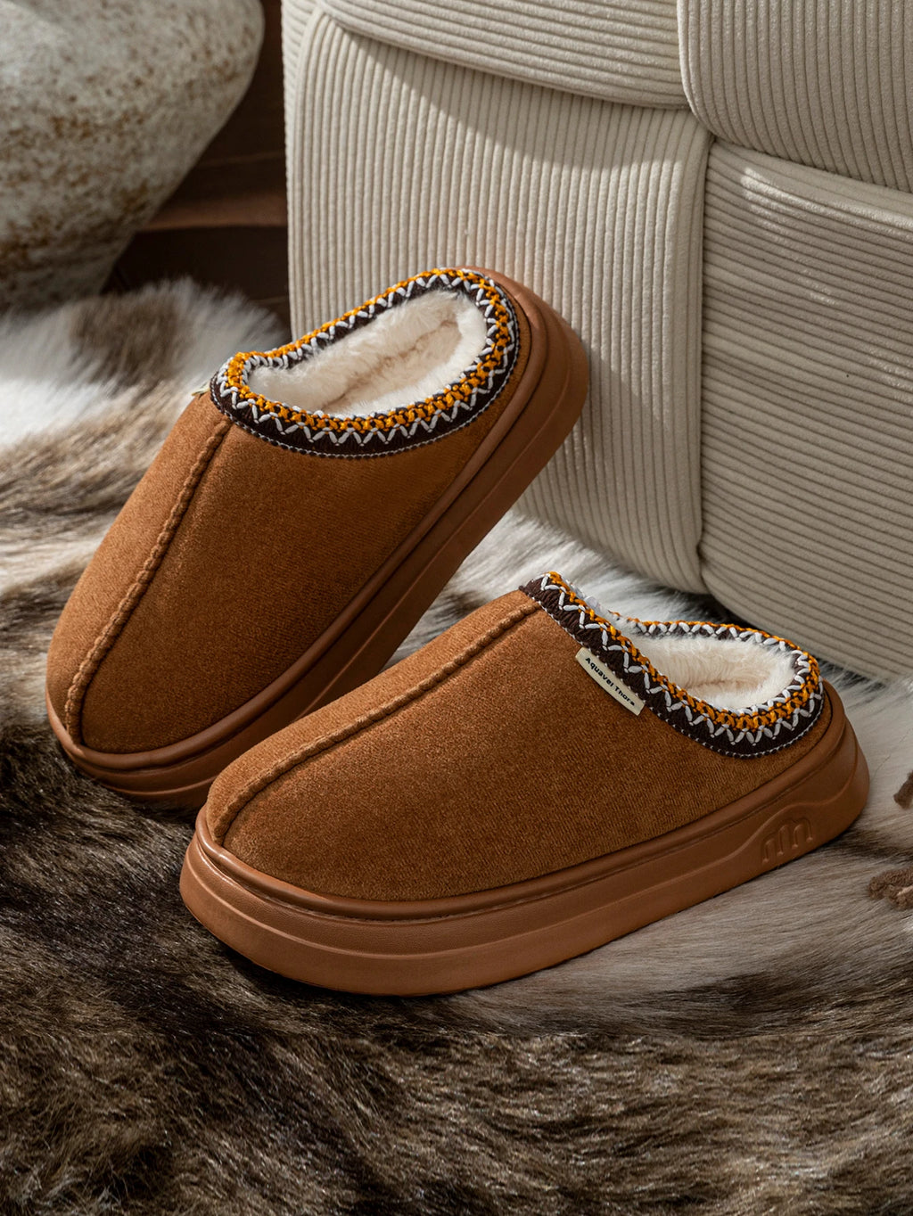 Winter Women's Slippers Boots Fashion Fuzzy Fur Anti-slip Soft Sole Outdoor Indoor Warm Comfort Men Plush Houseshoes Couple