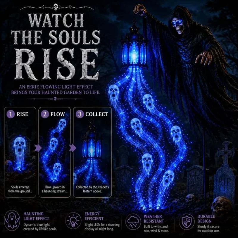 Halloween Soul Harvester Animated Garden Light Grim Reaper Lantern Horror