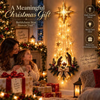 Christmas，Bethlehem Star of Faith, Lighted Nativity Wall Decor,Glowing Christmas Hanging Ornament, LED Lights for Indoor