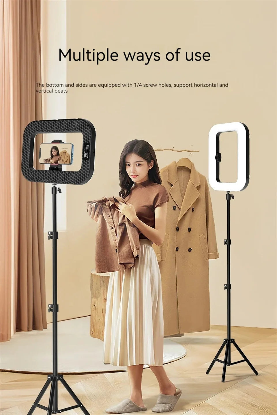 Roreta New Handheld Ring LED Rechargeable Portable Mobile Phone Live