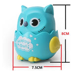 Classic Wind Up Interactive Owl Shaped Press Mechanical Sliding Toys for Boys Girls Birthday Xmas Gift