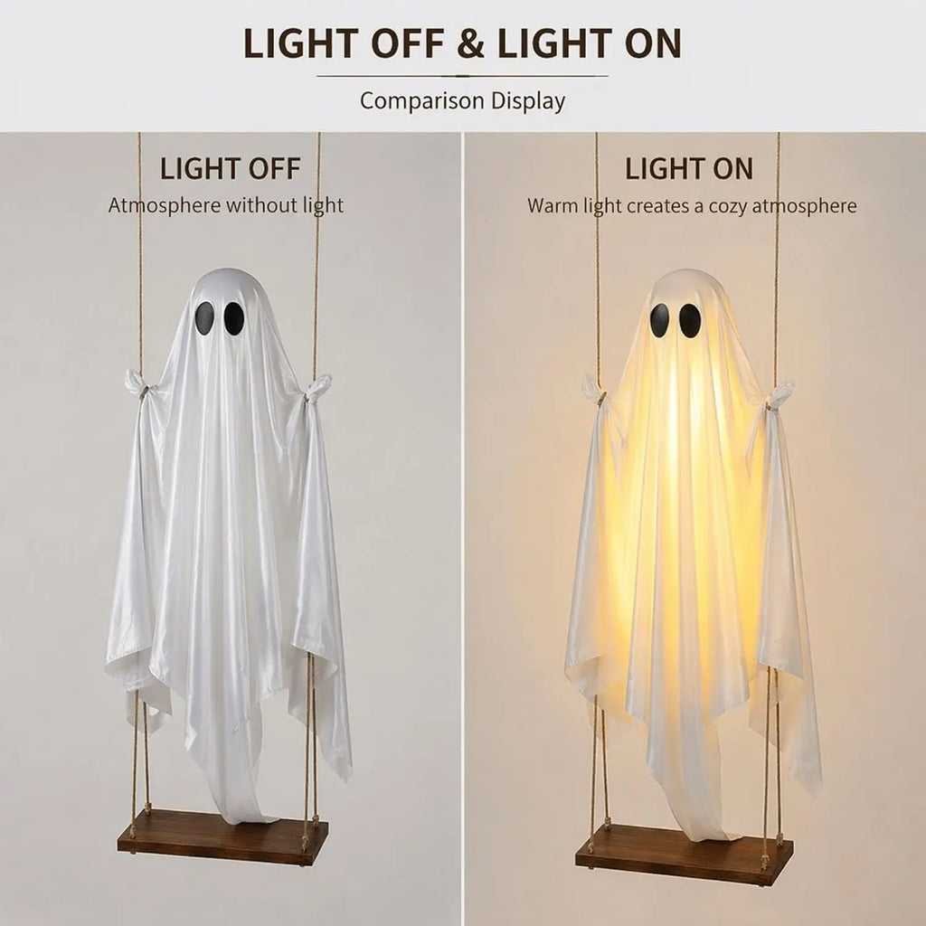 Swinging Ghost Outdoor Decoration,  Halloween Swinging Ghost Yard  Swing Ghost
