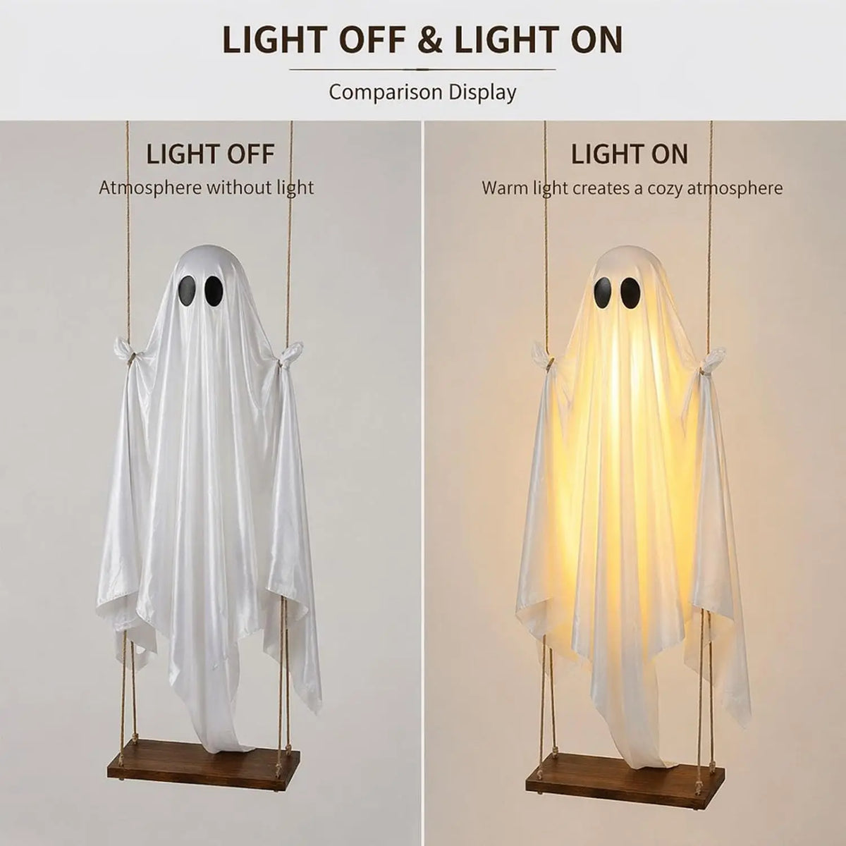 Swinging Ghost Outdoor Decoration,  Halloween Swinging Ghost Yard  Swing Ghost