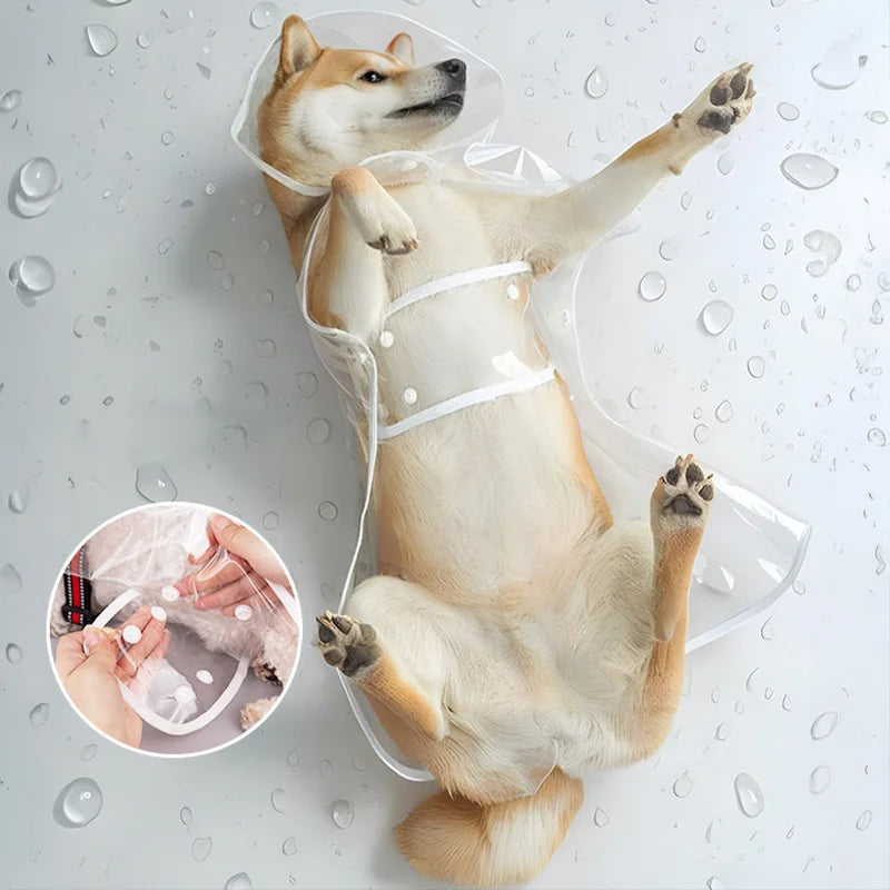 XS-8XL Pet Raincoat Transparent Dog Raincoat Waterproof and Windproof Pet Clothing Large Dog Pet Costume for Rainy Days Walking