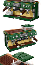 HUIQIBAO 928PCS MOC Coffee Machine Model Micro Building Blocks Mini Diamond City Friend Bricks Set Children Toys Kids Girl Game