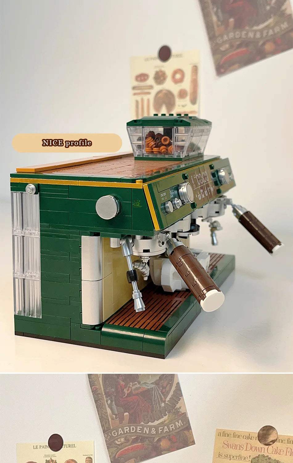 HUIQIBAO 928PCS MOC Coffee Machine Model Micro Building Blocks Mini Diamond City Friend Bricks Set Children Toys Kids Girl Game