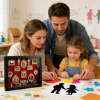 Memory Photo Display Case with  11 Pieces Miniature Photo Frame with 8 Figurines .