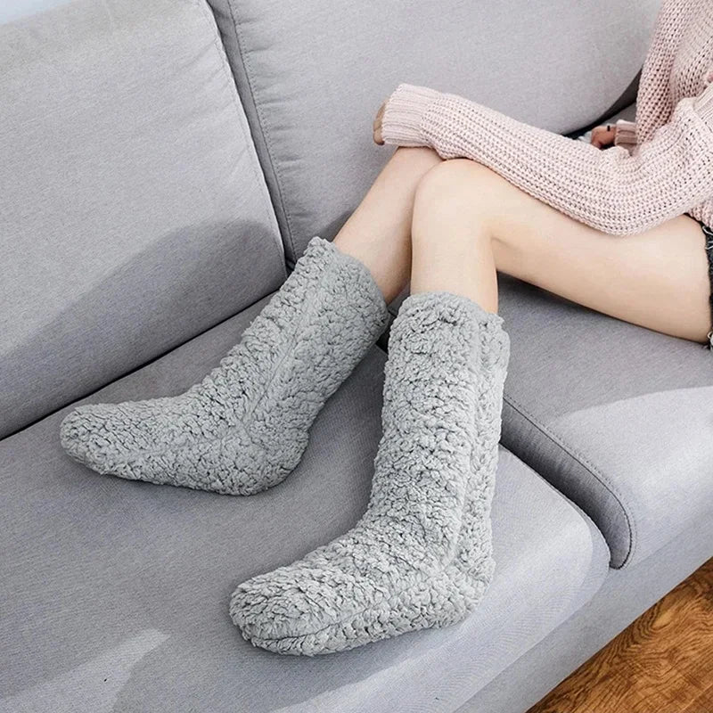 Thickened Winter Women Thermal Cashmere Socks Floor Socks Women's Carpet Home Plus Socks Velvet Sleep Socks Slippers Leg Cover