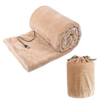 USB Heated Blanket With Storage Bag 160x85cm Coral Velvet Shawl Wearable Electric Blanket Winter Body Warmer for Home Office Car