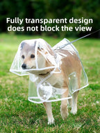 Transparent Waterproof Dog Raincoat – XS–8XL