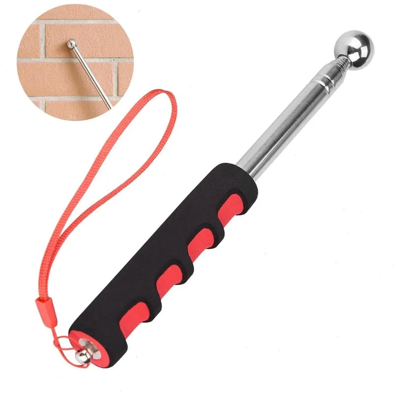 Self Defense Stick Retractable, Hollowing Drum Detection Hammer, Red