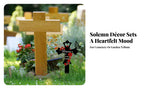 Cross Memorial Stake Outdoor Use Rose Memorial Stake Metal Grave Marker Easy Ground Insert Sympathy Gift for Courtyard