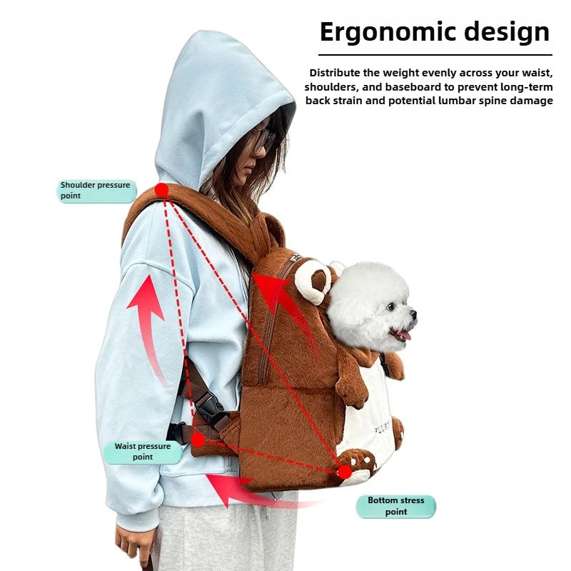 PUUROF Winter Cat Backpack, Pet Outdoor Backpack, Windproof and Warm Cat Front Bag, Outdoor Cycling Dog Bag, Dog Backpack