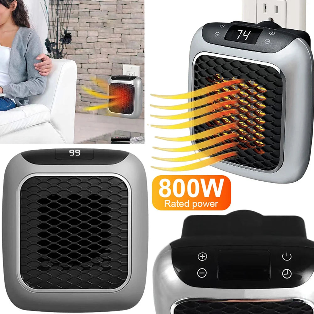Portable Electric Heater Wall Outlet Small Space Heater with Adjustable Thermostat, Programmable 12-Hour Timer, Auto Shut Off ﻿