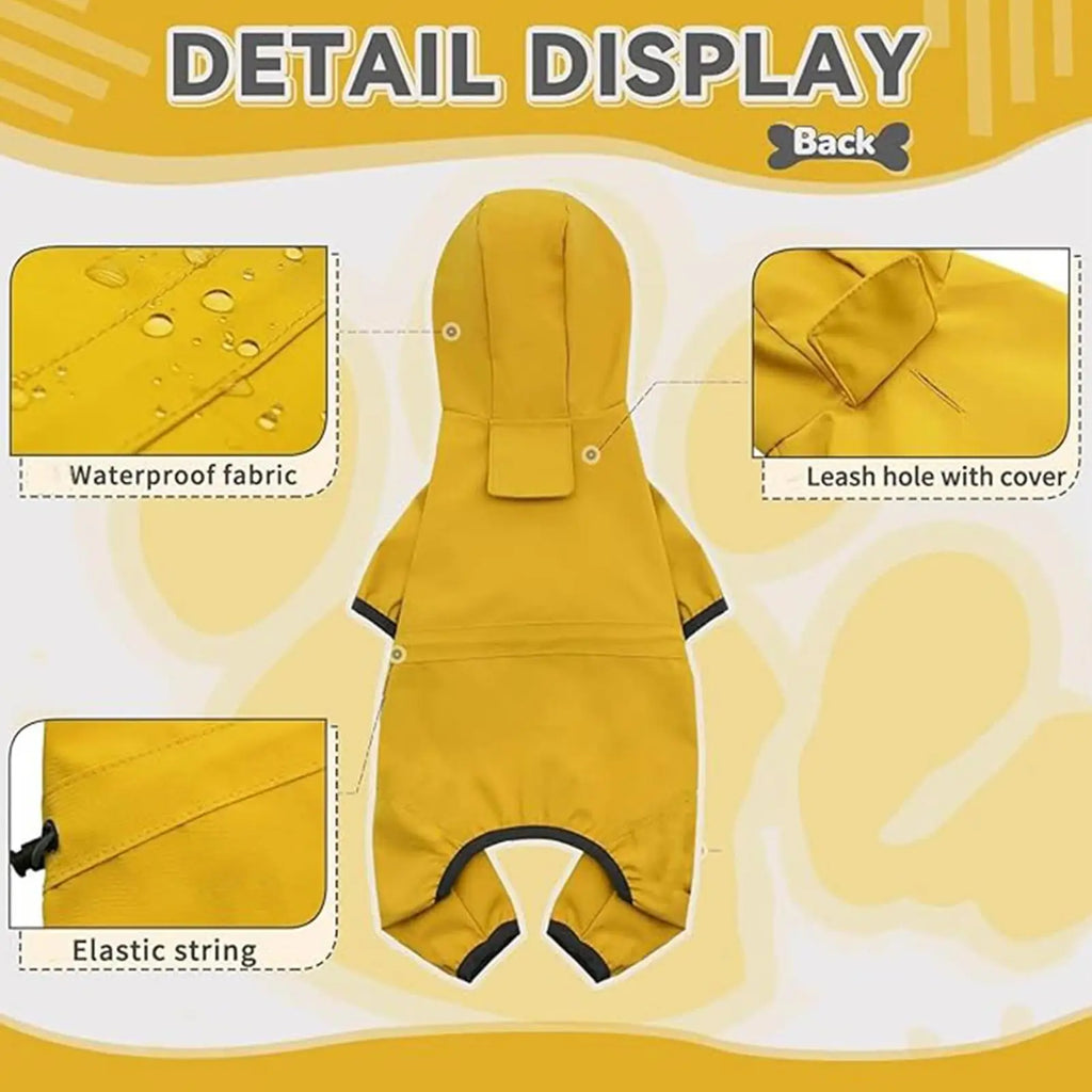 Waterproof Dog Raincoat Adjustable Lightweight Pet Rain Jacket for Small Medium Large Dogs Winter Outdoor Walking Activities