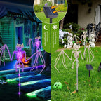 Halloween Solar Bat & Skeleton Garden Stake Lights – 2 Pack