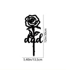 Rose Shaped Memorial Garden Stake, Grave Marker, Sympathy Yard Decor, Tinplate Iron, 8x8 Inch