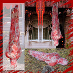 Horror Halloween Outdoor Decoration 59inch Creepy Corpse Props Set Scary Fake Bloody Body Bag Haunted House Hanging Decorations