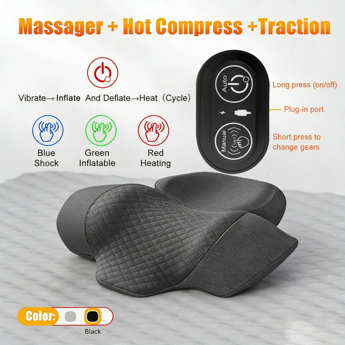 Heated Vibrating Neck Massage Pillow