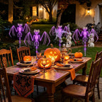 Halloween Solar Bat & Skeleton Garden Stake Lights – 2 Pack