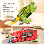 New Dinosaur Devouring Car Attack Tyrannosaurus Rex Devouring Transformation Toy Puzzle Children's Storage Inertial Sliding Car
