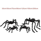 Giant Plush Halloween Spider Decoration – 30–200cm