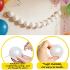 Wedding Backdrop Wall Decor - Faux Large Pearl - DIY Beaded Garland White Ball Pendant & Figurine