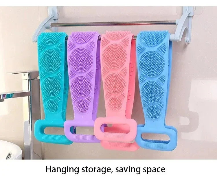 Body Sponge Silicone Back Brushes Bath Towels Scrubber Rubbing Back Peeling Massage Shower Belt Extended Skin Clean Brushes