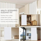 Ultra Thin Self-adhesive Curtain Track Set No Drilling Silent Sliding Rail Ceiling Or Wall Installation For Bathroom Cabinets Ro