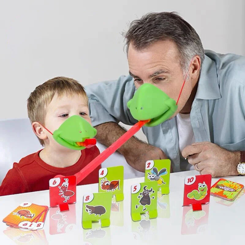 Frog Lizard Mask Wagging Tongue Lick Cards Board Games for Children Toys