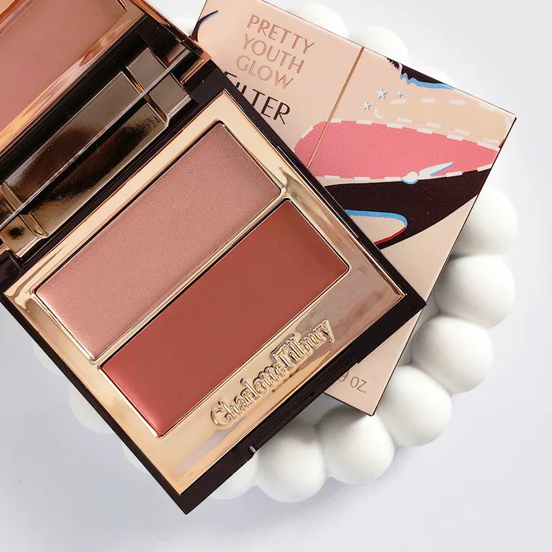 Hot Sale Charlotte Brand Setting Spray Fine Texture Powder Small Gold Plate 2 Color Powder Blusher Essence Oil Tilbury Cosmetics