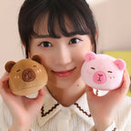 Six Balls Capybara Bag Cartoon Newt Animal Squishy Mini Dolls Plush Pillow Office Nap Food Snack Plushie Peluche Gift