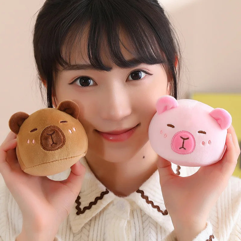 Six Balls Capybara Bag Cartoon Newt Animal Squishy Mini Dolls Plush Pillow Office Nap Food Snack Plushie Peluche Gift