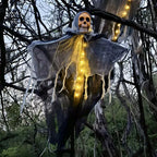 Glowing Skull Gauze Hanging Ghost Halloween Decoration